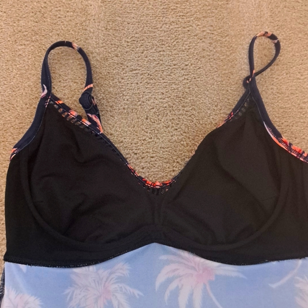 Women's BAKU Tankini Bikini Set with Pink Coral Palm Print - Picture 7 of 7